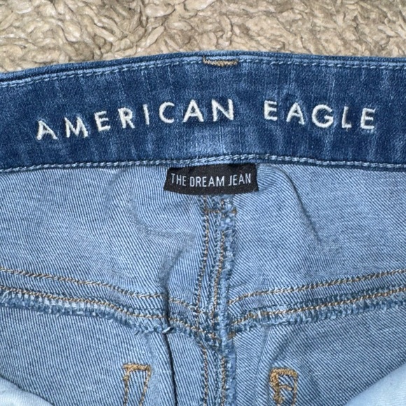 American Eagle Outfitters Dark Blue Distressed Skinny Jeans - Picture 3 of 6